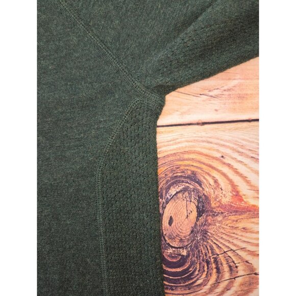 01.Algo Mens Green Wool Blend Sweater Large Performance Quarter-Zip Pullover - Picture 8 of 10